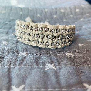 Rose Gonzalez ✨ Macramé Bracelet with Rhinestones